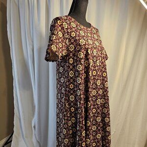 NWT Lularoe - Carly - Deep Purple with Geometric Print